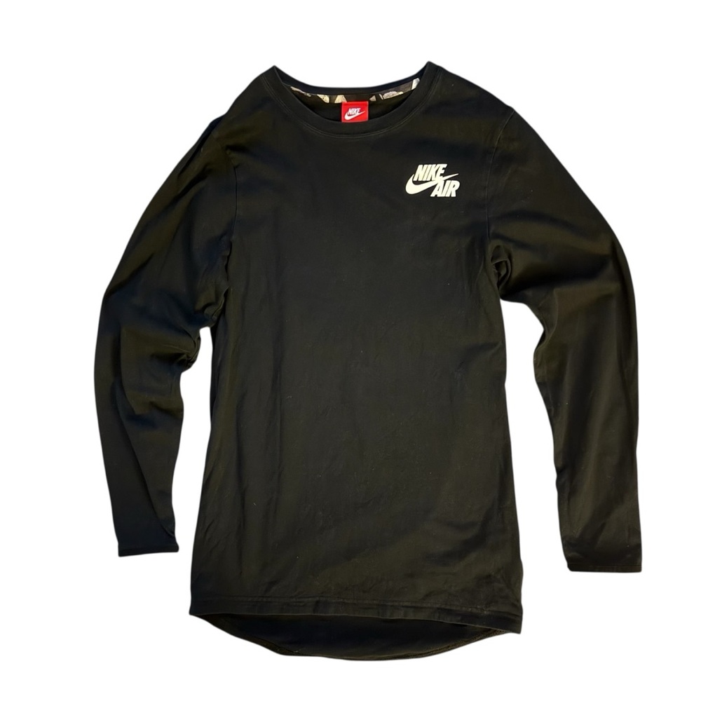 Nike Air Men’s Long Sleeve T Shirt Big Logo Tee Size Small Black & White
